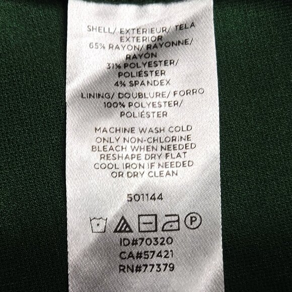 Ann Taylor Top Womens Medium Green Fit and Flare V Neck Blouse Stretch Career - Picture 11 of 11